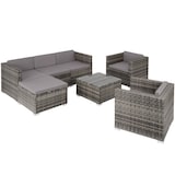 thumbnail of tectake Salottino in rattan Lignano con 2 poltrone - grigio - 404785