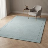 thumbnail of Wollteppich handgewebt strukturiert | 120x170cm, Florhöhe 0,9cm, Gesamthöhe 1,9cm | Hellblaugrün | weich, robust | Wohnzimmer | STOW | Kadima Design