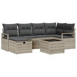 thumbnail of vidaXL Garten-Sofa-Set 7 pcs Hellgrau 232 x 122 x 85 cm Poly Rattan
