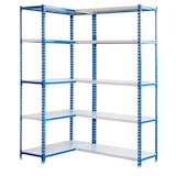 thumbnail of SimonRack Estanteria Esquina Metalica, 1800x1000x400 mm, 10 Alturas Metal, 80 kg de Punto Flexión, Estanterías Almacenaje, Azul/Blanco - Simoncorner