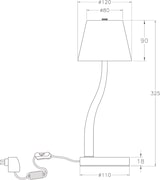 thumbnail of Ibla LED-Tischleuchte 9W 750lm 3000K, Touch-Dimmfunktion, Gestell aus Metall und mundgeblasenem Glas, Farbe: Satinmessing - Ibla