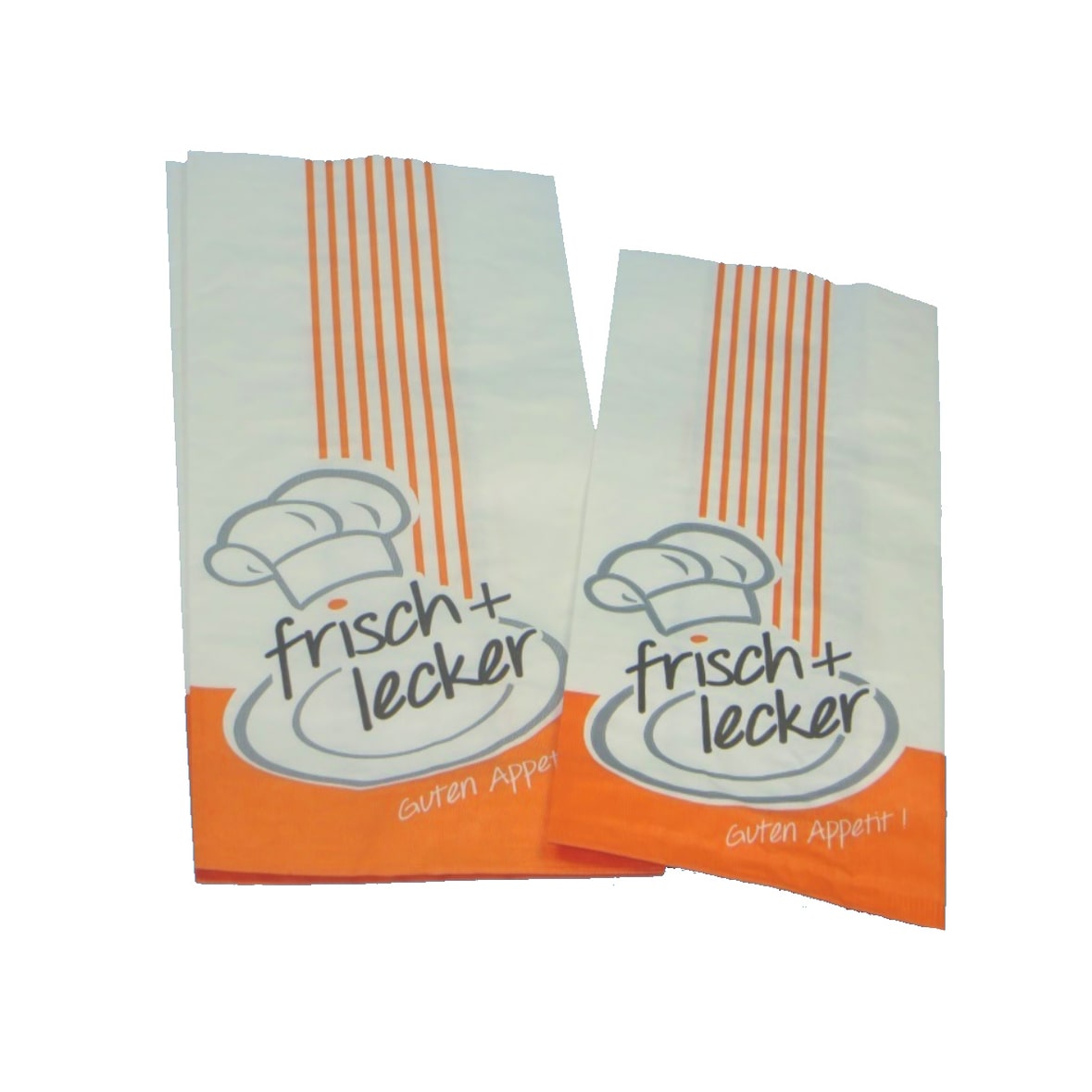 500 Warmhaltebeutel Hähnchenbeutel Frisch + Lecker 1/2 105x55x260mm