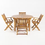 thumbnail of Conjunto mesa de jardín extensible y 4 sillones teca