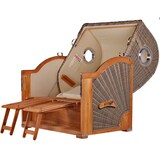 thumbnail of Strandkorb Komplettset - bene living - Königssee Teak Bullauge - PE grau - Modell 510 - inkl. Liftersystem