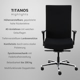 thumbnail of Bisley Titanos Schwerlast Chefsessel Bürostuhl 200kg Belastbarkeit in schwarz - PC Stuhl mit Armlehne, Lordosenstütze, Drehstuhl mit Rollen für