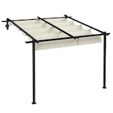 thumbnail of Outsunny pérgola de pared 3x3 m cenador de jardín con techo retráctil de poliéster y marco de acero para celebraciones fiestas bodas
