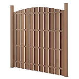 thumbnail of Helloshop26 - 4 pièces de clôture barrière brise vue brise vent bois composite WPC demi-cercle arrondi 185 x 747 cm brun 03_0000228