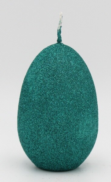 Glamour Glitter Eikerzen Smaragd 140 x Ø 100 mm, 1 Stück