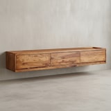 thumbnail of Lowboard Hängend Sheesham Massivholz 160x25x35 cm TV-Schrank Braun, Design Fernsehtisch mit Stauraum, Fernsehschrank Wand Modern, TV-Kommode