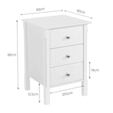 thumbnail of Yaheetech Nachtschrank Nachtkommode Boxspringbett Nachttisch mit 3 Schublade Holz Sofatisch Beistelltisch 60cm hoch, Weiß