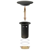 thumbnail of vidaXL Afvoer pop-up met overloop 6,4x6,4x9,1 cm grijs