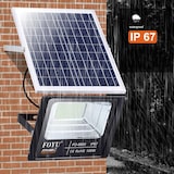 thumbnail of Refletor solar LED para exterior luz branca 6500K com temporizador de controle remoto de 224 LEDs e sensor de economia de energia A (100W)
