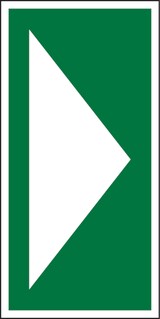 thumbnail of Rettungszeichen, Richtungspfeil - DIN/TR 4844-4 - 100x200x1.5 mm Kunststoff