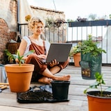 thumbnail of Relaxdays Kartoffel Pflanzsack 3er Set, Kartoffelsack mit Sichtfenster, 2 seitliche Henkel, HxD: 44 x 33 cm, dunkelgrün