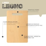 thumbnail of Fackelmann Tagliere per preparare e servire in tavola, con foro per il trasporto e la sistemazione, legno di faggio, 40 x 26 x 1 cm