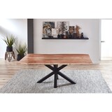 thumbnail of SAM® Esstisch Baumkante massiv Akazie natur 220 cm Spider-Gestell schwarz QUINCY