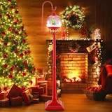 thumbnail of Linterna navideña iluminada COSTWAY, decoración navideña roja de 173 cm con música y globo de nieve activado por sonido.