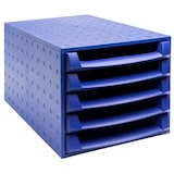 thumbnail of Exacompta - Réf. 221101D - THE BOX - Caisson 5 tiroirs ouverts  -  Dimensions extérieures : Prof. 38,70 x l 28,4 x H 21,8 cm - Bleu cobalt