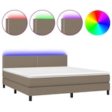 thumbnail of vidaXL Boxspringbett mit Matratze & LED Taupe 180x200 cm Stoff