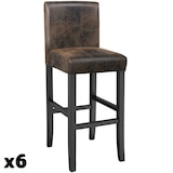 thumbnail of tectake Barkruk van kunstleer - 6-delige set oud bruin