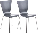 thumbnail of Décoshop26 - Set aus 2 stapelbaren Küchen-/Esszimmerstühlen aus grauem Holz mit stabilem vierbeinigem Metallgestell 10_0003080