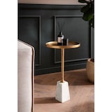 thumbnail of Beistelltisch Echter Marmor Metall 34x34x58 cm Anstelltisch Gold Weiß, Kleiner Abstelltisch Rund, Wohnzimmertisch Couch Modern, Marmortisch