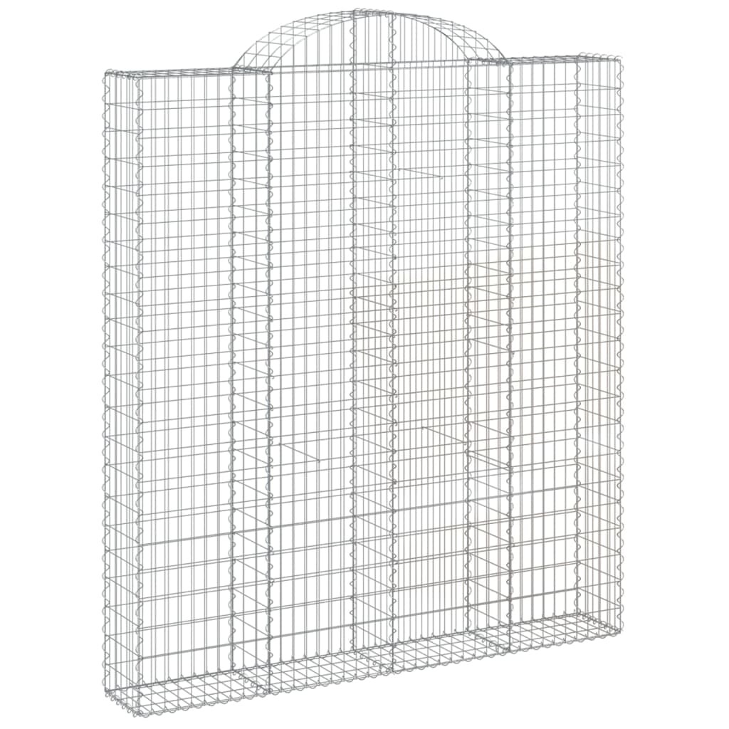 vidaXL Gabionen mit Hochbogen 3 Stk. 200x30x220/240cm Verzinktes Eisen