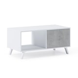 thumbnail of Mesa de centro com portas, sala de estar, modelo WIND, cor branco e Cinza, mede 92x50x45cm. _ MESAWINDBLCEM