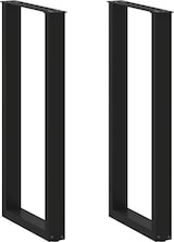 thumbnail of Helloshop26 - Set aus 2 modernen U-förmigen Bartischbeinen 40 x 100-101 cm mit verstellbaren Nivellierfüßen schwarzer Stahl 02_0057468