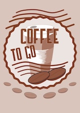 thumbnail of Verkaufsschild Schild Coffee to go Hochkant A2 Rückseite selbstklebend