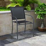 thumbnail of aro Silla apilable, acero/malla sintética, gris/negro