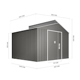thumbnail of Wasabi - Cobertizo de Jardín Metálico 7,25m² Latte - Color metálico resistente - Con ventana - Puerta corredera doble - Caseta exterior