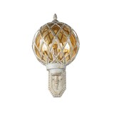 thumbnail of Candeeiro de parede exterior KAIRO Vidro artístico em metal dourado branco 1x E27 máx. 60 Watt | LE60330