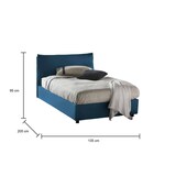 thumbnail of Dmora Deusebi Doppelbett, Stauraumbett mit Stoffbezug, 100 % Made in Italy, Öffnung vorne, geeignet für 120x190 cm Matratze, blau