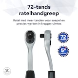 thumbnail of 4toolz ® Doppenset 108-delig in Koffer - 72 tands Ratels 1/2" en 1/4'' Doppen en Bit-set