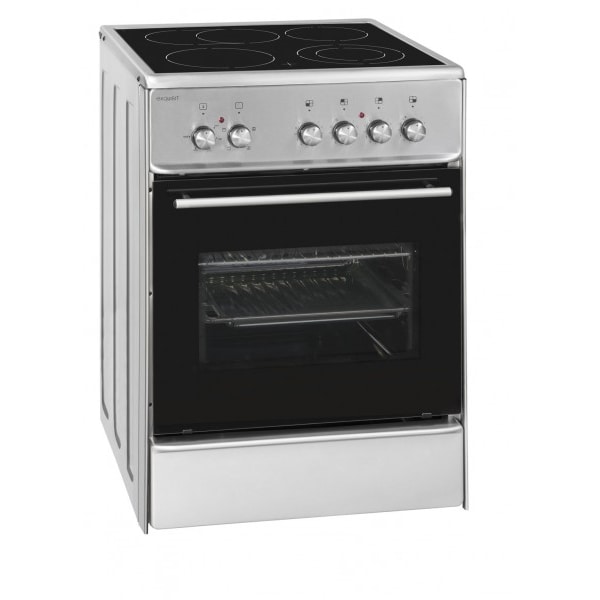 Exquisit ECM6-4BZ Inox Freistehender Kocher Keramik Edelstahl A
