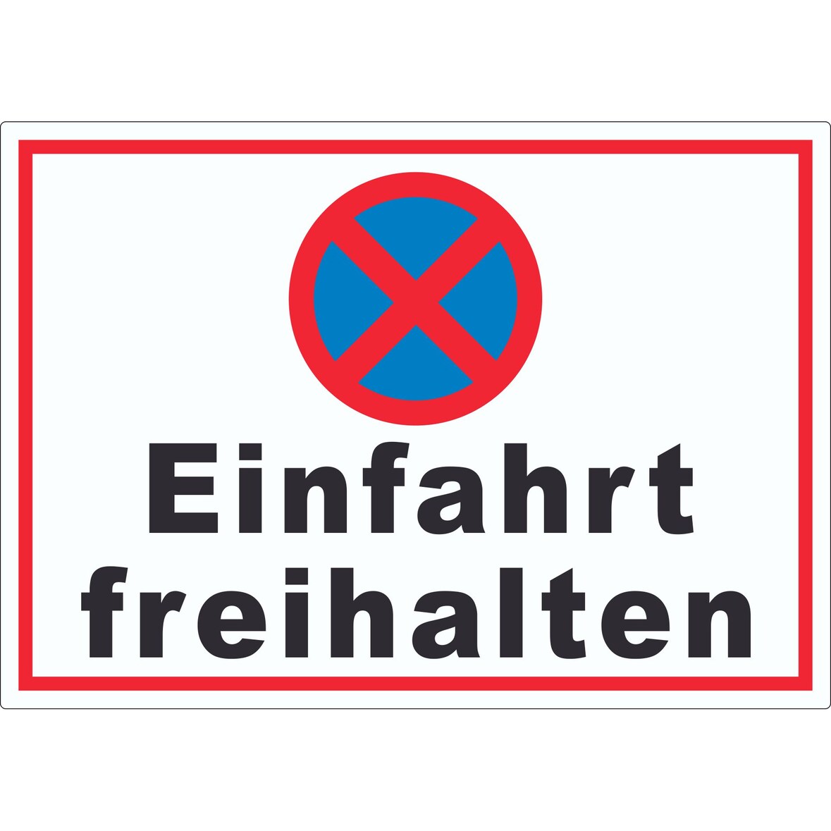 Parken verboten Einfahrt freihalten waagerecht Aufkleber A9 (37x52mm)