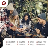 thumbnail of Victoria Wok Gusseisenpfanne Induction 35cm für Feuer, Grill Cast Iron Skillet ohne PTFE, VIC-37291, Schwarz