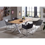 thumbnail of SIT Möbel Tischgestell X-Form | Stahl antiksilbern | B 80 x T 15 x H 73 cm | 07113-40 | Serie TOPS & TABLES