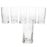 thumbnail of 6x Frosty Longdrinkgläser 400ml Trink-Glas Cocktail Wasser dicker Boden Relief