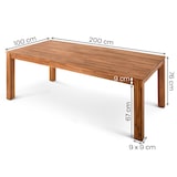 thumbnail of Garten-Esstisch Holz 200 x 100 cm, Akazie Massivholz, Gartentisch für bis zu 6 Personen, glattgeschliffen, geölt, stabile Konstruktion | Raburg Mira