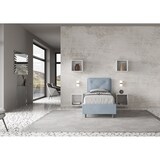 thumbnail of Letto Singolo con rete imbottito 90x200 microfibra azzurro Appia