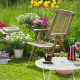 thumbnail of Relaxdays Balkontisch, Schirmloch, Terrazzo Muster, HxD: 71,5 x 60,5 cm, Stahl, klappbar, runder Gartentisch, weiß