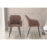thumbnail of Set van 2 eetkamerstoelen Shila bruin/Stof