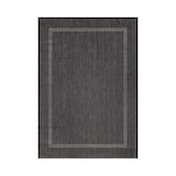 thumbnail of Carpetsale24 In & Outdoor Teppich Wetterfest 80 x 250 cm Läufer Schwarz in Einfarbig Bordüre Design für Balkon, Terasse, Küchenteppich