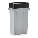 thumbnail of MUVELL Mülleimer - 75 Liter Abfalleimer mit Schwingdeckel 3,8 kg | Mülltonne, graue Abfalltonne, Plastik Abfallbehälter für Gastronomie 56,5 x 27,9 x