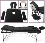 thumbnail of Helloshop26 - Klappbare Massageliege mit dicker Polsterung 3-teilig tragbarer Aluminiumrahmen schwarzer Bezug