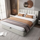 thumbnail of Multifunktionsbett 140x200 mit USB, LED-Beleuchtung, verstellbarem Kopfteil und wasserdichtem Material mit intelligenter Steuerung Grau