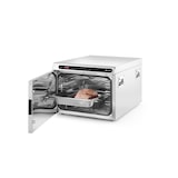 thumbnail of Hendi lage temperatuur oven met 3 niveaus geschikt voor GN1/1 gemaakt van roestvrij staal en 1200W