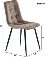 thumbnail of Essgruppe 140x80x75, Esstisch mit 4 Samt Stühlen Grau, MDF Tischplatte mit Marmor-Muster und robustem Metallgestell